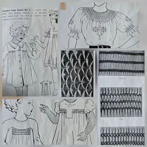 1930s Semco 4 Smocking Pattern Book Faggoting Applique Punchwork Tapestry - Picture 1 of 7