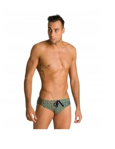 Bañador Arena M YOSHI BRIEF, bañador, carta de natación verde/rojo M - Imagen 1 de 5