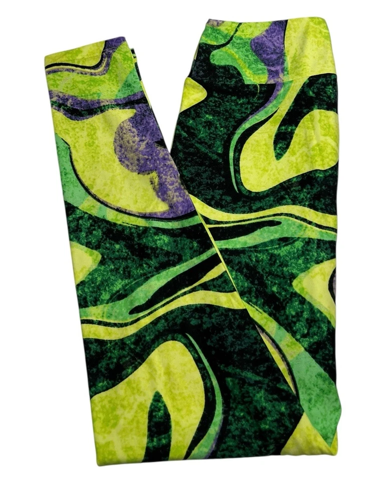 Leggings LuLaRoe OS tamanho único Halloween tingimento de gravata redemoinho de mármore St PADDY tropical - Imagem 1 de 4