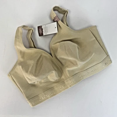 Cacique Womens Unlined Full Coverage No Wire Bra 38DDD Beige Cotton NWT - Image 1 of 4
