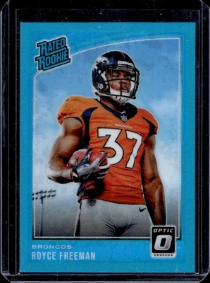2018 Donruss Optic Royce Freeman Aqua Prizm Rookie RC #31/299 Broncos - Image 1 of 2