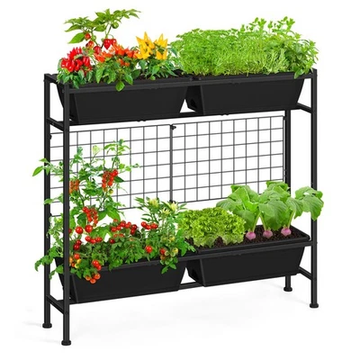 Cama de jardín elevada 32 jardineras altas elevadas con patas de enrejado, de pie... Foto 1 de 4