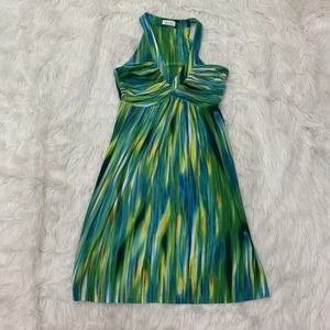 Calvin Klein Vestido Verano Verde Multicolor Talla 12 - Imagen 1 de 3