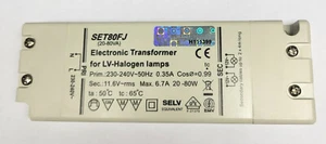 LV-Halogen Trafo Modell SET80FJ Elektronic Transformer 20-80 Watt 6,7A 80VA R7 - Bild 1 von 2