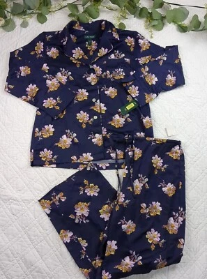 Nuevo con etiquetas Conjunto de Dormir Lauren Ralph Lauren Top e Inferior Talla L Púrpura Floral 2 Piezas Foto 1 de 4