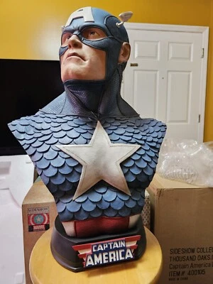 SIDESHOW MARVEL CAPTAIN AMERICA LIFE-SIZE FULL BUST ES 447 Of 1000 - Image 1 of 4