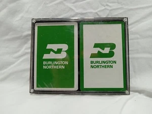 Vintage Boxed Set of Two Decks of Burlington Northern Playing Cards - Picture 1 of 4