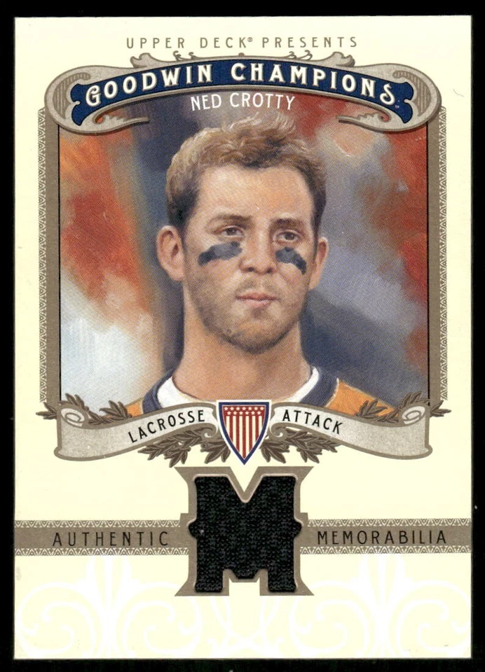 2012 UPPER DECK GOODWIN CHAMPIONS NED CROTTY AUTHENTIC RELIC LACROSSE#M-NC - Image 1 of 2