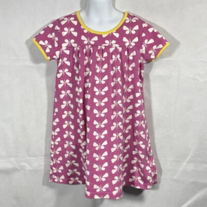 Girls Boutique HANNA ANDERSSON PINK YELLOW White Butterflies S/S DRESS 130 8 Yrs - Picture 1 of 5