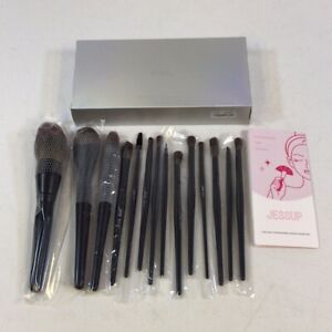 Jessup Black Synthetic Premium Makeup Brushes Set With Manual 21 Pieces