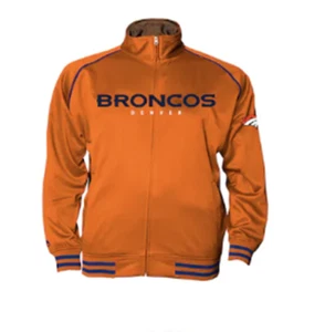 Chaqueta de Pista Majestic Para Hombre NFL Denver Broncos Grande y Alta MT Cremallera Completa Naranja - Imagen 1 de 8
