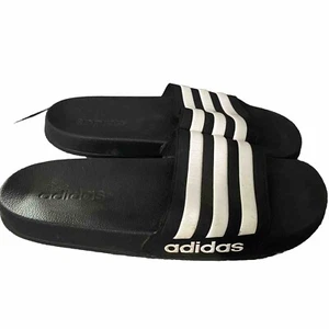 Adidas schwarz-weiße Pantoletten Herren Größe 6 Slipper Sommer Sandalen - Bild 1 von 7