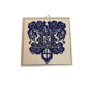 Vintage English Apothecary Tile With City Of London Coat Of Arms Burroughs Wellc - Picture 1 of 5
