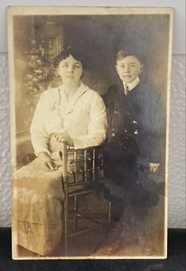 Postcard-Mother Boy Child Silvery Rppc, Jane Volk Est Family Rolla Studio NJ - Picture 1 of 4