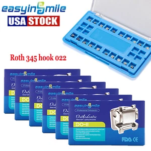 6Packs Orthodontic Self-Ligating Brackets EASYINSMILE Roth 022 Hooks 345 Metal - Picture 1 of 12