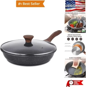 Nonstick Frying Pan Skillet with Lid, Omelet Pan with Cover, Healthy Cooking ... - Picture 1 of 10