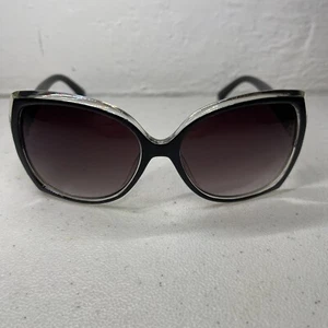 Jessica Simpson Oversized Sunglasses OX Black and Chrome J5234 Excellent - Picture 1 of 6