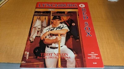 Trot Nixon Lynchburg Red Sox 1994 programa assinado com nosso certificado de autenticidade  - Imagem 1 de 2