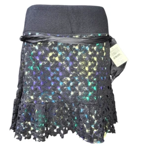 Free People Crochet Lace Mini Skirt | NWT | Size M | Floral Layered Design with - Picture 1 of 7
