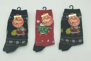 Women's Christmas Fuzzy Socks 3-Pair New with Tags - Picture 1 of 7