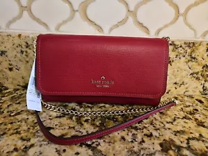 Borsa a tracolla Kate Spade Darcy Red Sangria Chain portafoglio nuova con etichetta - Foto 1 di 6