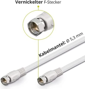 SAT Kabel TV Koncentryczny wtyczka F Kabel satelitarny Router satelitarny Modem Internet UHD HD 4K - Zdjęcie 1 z 6