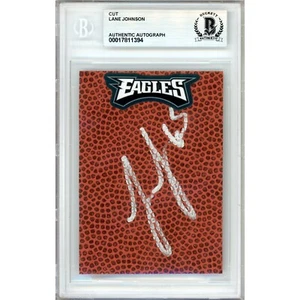 Lane Johnson Signed Football Signature Cut Philadelphia Eagles Beckett Auto Slab - Picture 1 of 5
