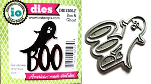 Impression Obsession BOO & GHOST Stencil da taglio artigianale in metallo sottile DIE1200-F - Foto 1 di 3