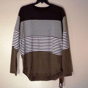 NWT MEN'S RED APE 2XL L/S CREW NECK MULTI-COLOR LOGO STRIPED SWEATSHIRT #832 - Picture 1 of 5