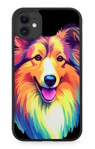 Colorida funda de teléfono de goma Shetland Sheepdog perro ovejas perros Shet Land DQ98 - Imagen 1 de 2