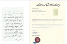 Guerra Civil Autógrafos Histórico Geral Geração Lorenzo Thomas Carta Assinada Auto