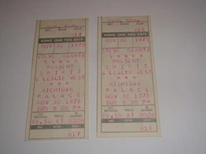 SPIRIT CON LESLIE WEST de MOUNTAIN 2 SIN USAR 30 DE NOVIEMBRE 1975 ENTRADAS DETROIT - Imagen 1 de 3