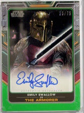 2022 Topps Book of Boba Fett Star Wars Auto Emily Swallow The Armorer Green /75