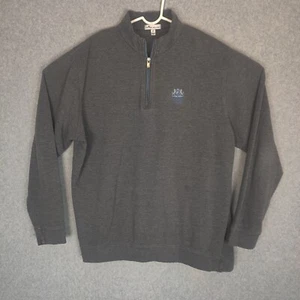 Peter Millar Quarter Zip Sweater Men XXL Solid Gray Cotton Blend - Picture 1 of 13