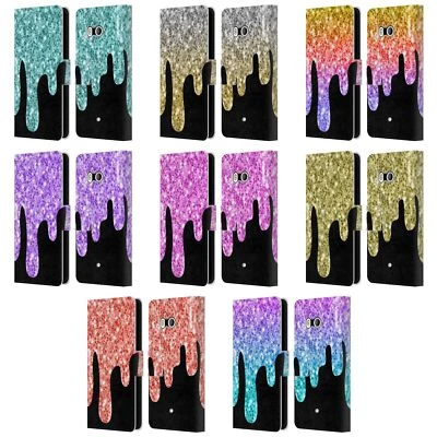 OFFICIAL PLDESIGN DRIPPING SPARKLES LEATHER BOOK CASE FOR HTC PHONES 1 - Image 1 of 4