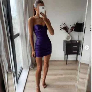 ZARA Lilac Draped Mini Dress Medium NWT - Picture 1 of 6