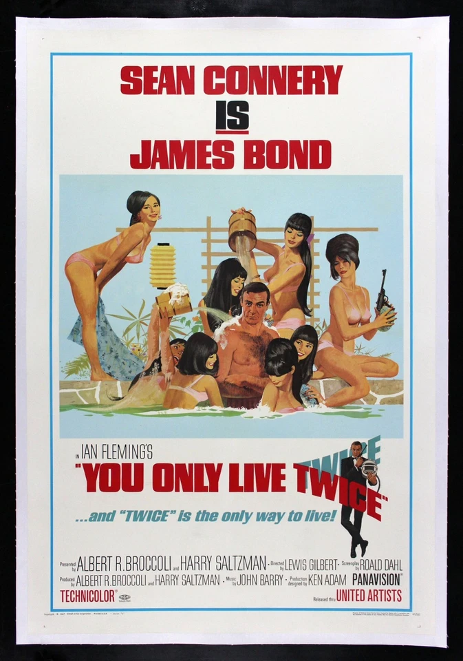 YOU ONLY LIVE TWICE ❤️‍🔥 CineMasterpieces 1967 JAMES BOND ORIGINAL MOVIE POSTER - Image 1 of 1