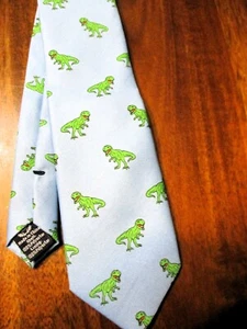 CHAPS Boy’s Tie Dinosaur Pattern Necktie NWOT Tyrannosaurus Rex Easter - Picture 1 of 2