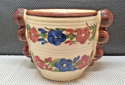 Antik Hard Topf Blumen Dekor Handarbeit 12-A2 Dekoration Vintage - Bild 1 von 4