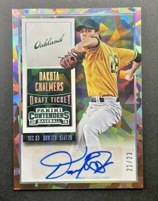2015 Panini Contenders - Dakota Chalmers #16 Athletics - Cracked Ice AUTO /23 - Image 1 of 2