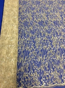 Hardy'sTextile 100% Poly Tulle / Mesh Fabric with Embroidered & Sequins flowers - Bild 1 von 5