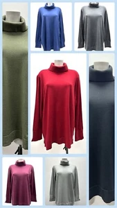 Ex Yours Ladies SOFT FEEL GORGEOUS Long Sleeve Roll Neck Jumper/Top Sizes 14-36 - Picture 1 of 30