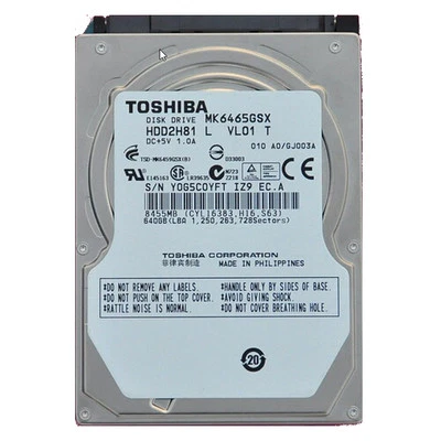 Toshiba 640GB MK6465GSX/N 5400RPM SATA 2.5" Laptop HDD Hard Disk Drive  - Image 1 of 3