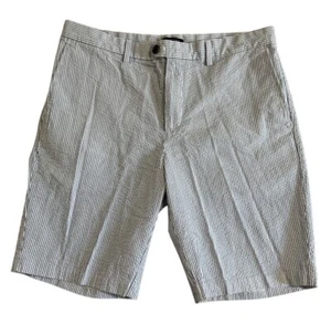 Banana Republic Mens Aiden Chino Shorts Seersucker Blue/White Stripes Sz 33 - Picture 1 of 7