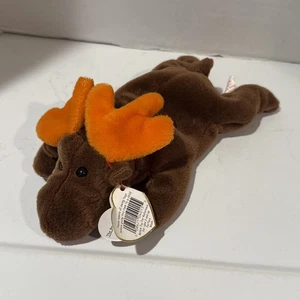 TY Beanie Baby Schokolade der Elch 1993 mit Herzanhänger ~ 8 cm lang - Bild 1 von 8