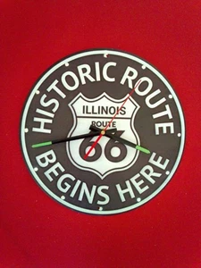 Wanduhr "Route 66" aus Blechschild 30 cm / Neu konfektioniertes Unikat! - Bild 1 von 3