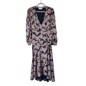 Vestido Anthropologie Caballero Floral Burnout Envolvente Midi Medio Oscuro Romántico - Imagen 1 de 15