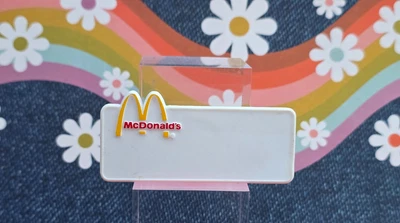 Vintage McDonald’s Name Tag Pin - Classic Arches Logo - White Plastic 1980'S (A) - Image 1 of 3