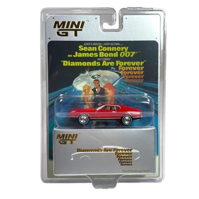 Modellino Auto Mini GT 1/64 Ford Mustang Mach 1 Diamonds are forever English ... - Immagine 1 di 2