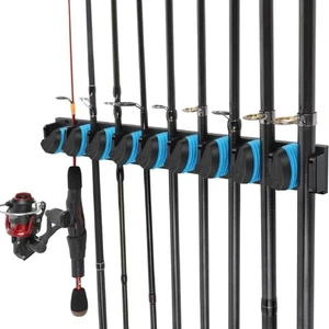 EPE Foam Fishing Rod Rack Black Red Blue 6 Gear Bracket Rod Holder - Picture 1 of 12